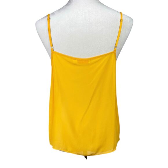 Tory Burch NWT Womens Yellow Natalie Grid Textured Georgette Top with Camisole - Picture 8 of 16